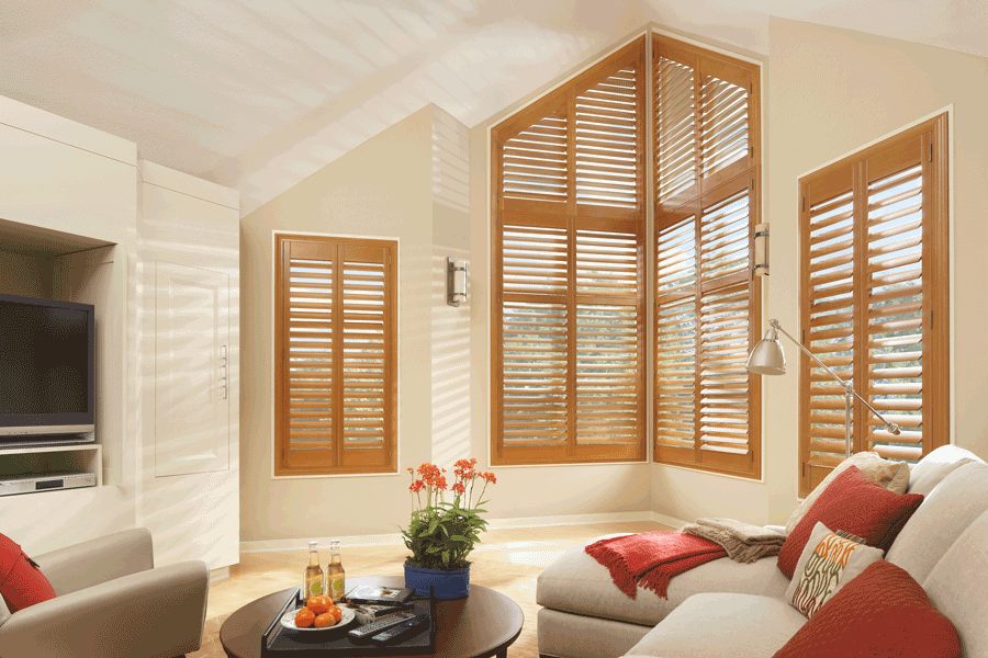 living room plantation shutters custom window sizes