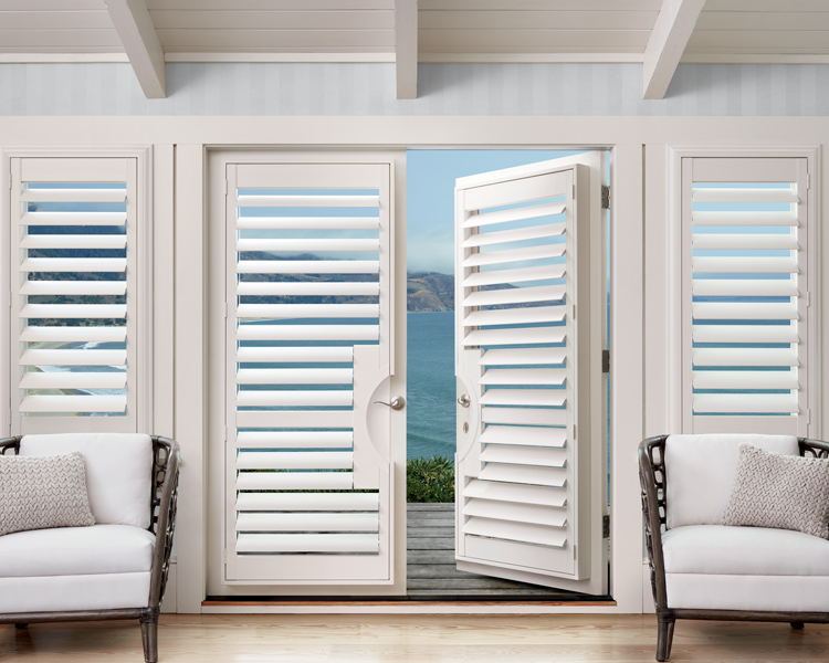 french doors covered in polysatin shutters in Reno