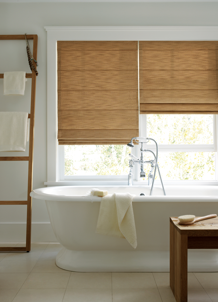 Roman shades from Design Studio Window Treatments collection in Reno home.