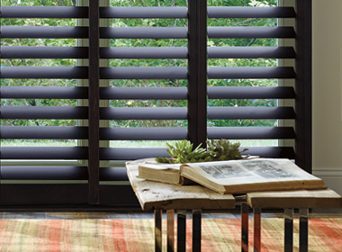 Hunter Douglas black plantation shutters Reno NV