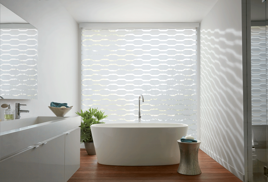 designer-banded-shades-bathroom-feature-wall-hunter-douglas-reno-blue-sky-shutters-and-shades blue sky shutters and shades