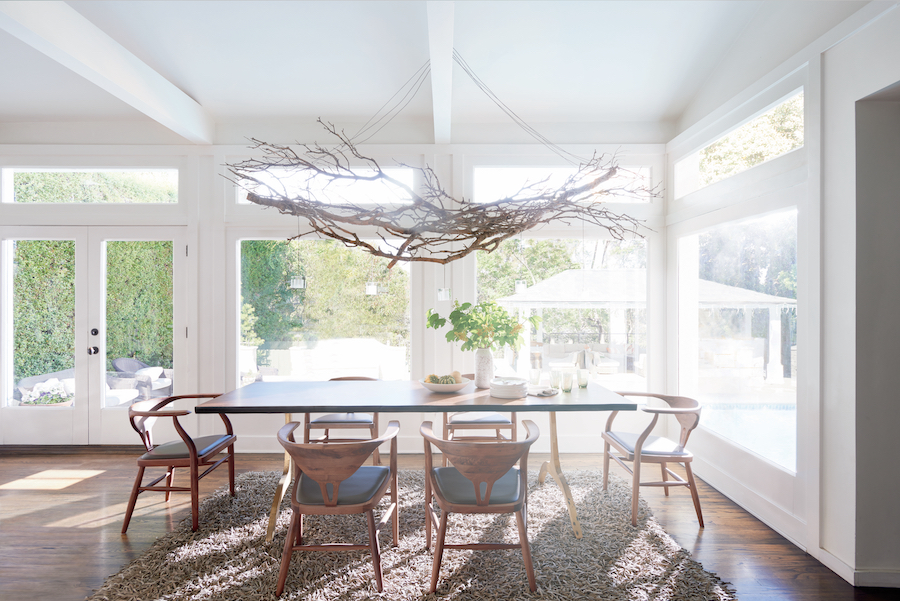 dining room with excess light 