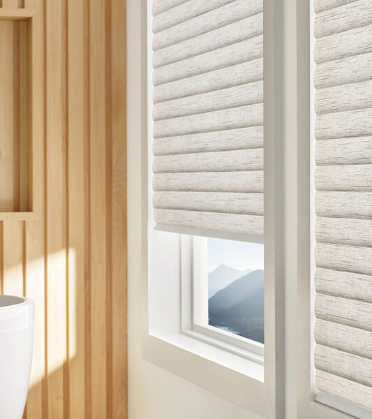 sonnette cellular roller shades create insulating barrier in Reno NV bathroom