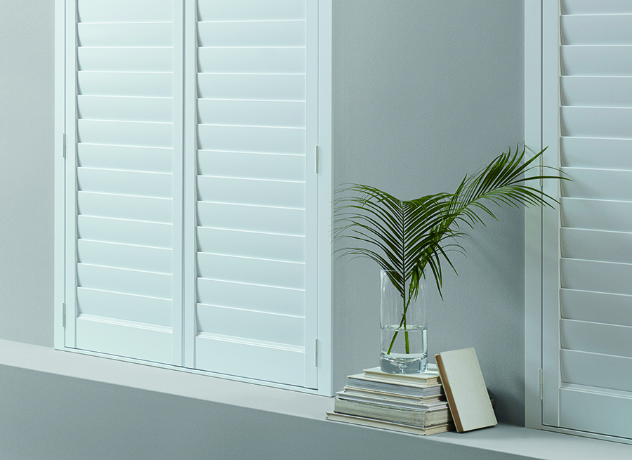 White interior plantation shutters.