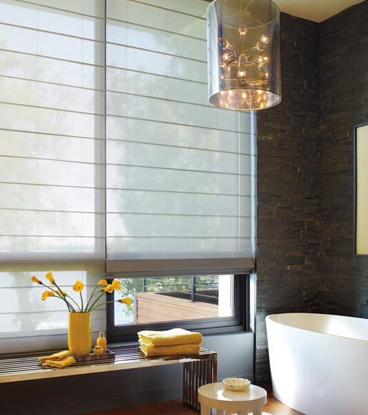 floor to ceiling blinds in Reno NV bathroom