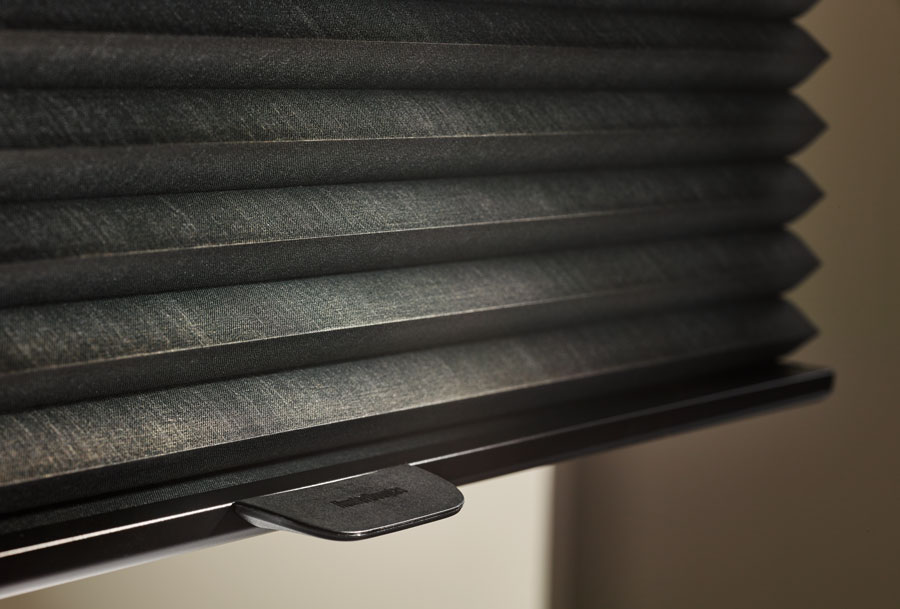 black cellular shades with literise lift 