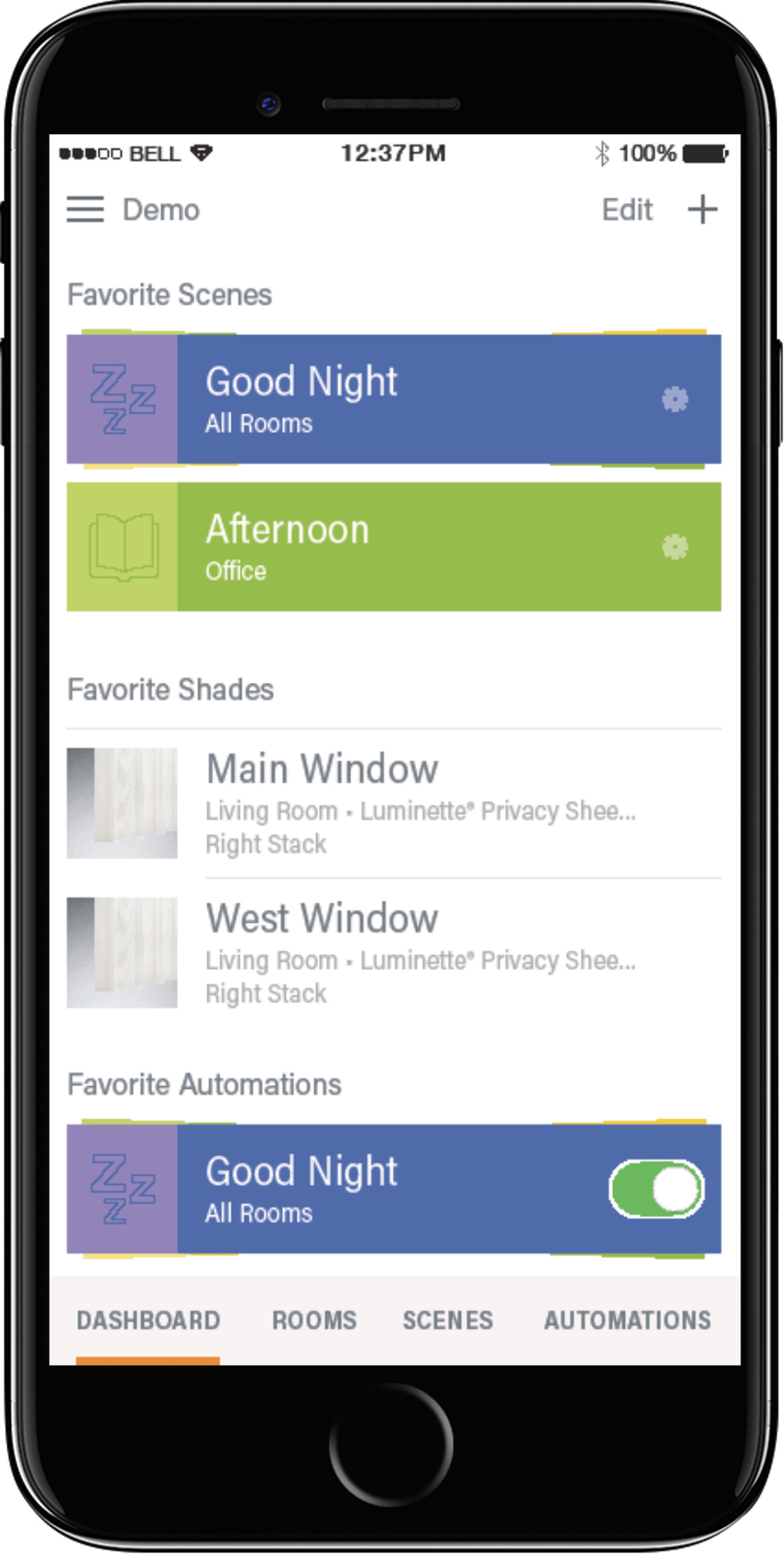 iphone screen with appointments for powerview automation features