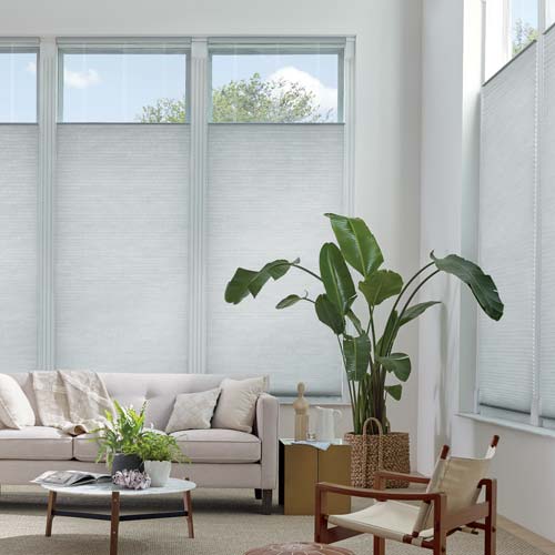 top down gray living room shades