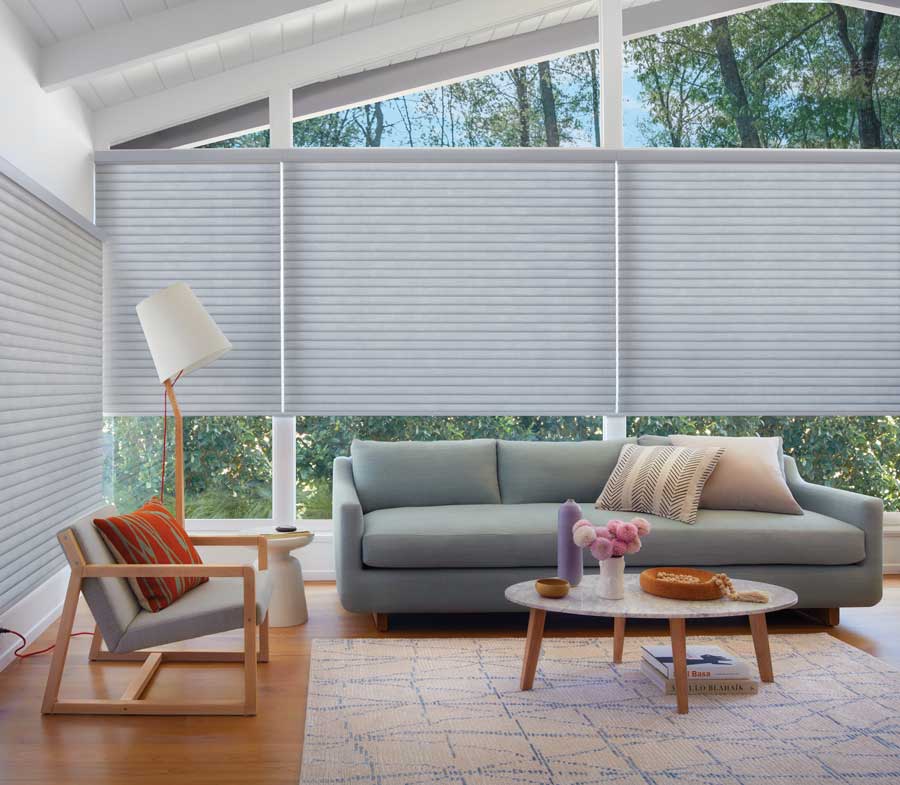 cellular roller shades on floor to ceiling windows in Reno NV