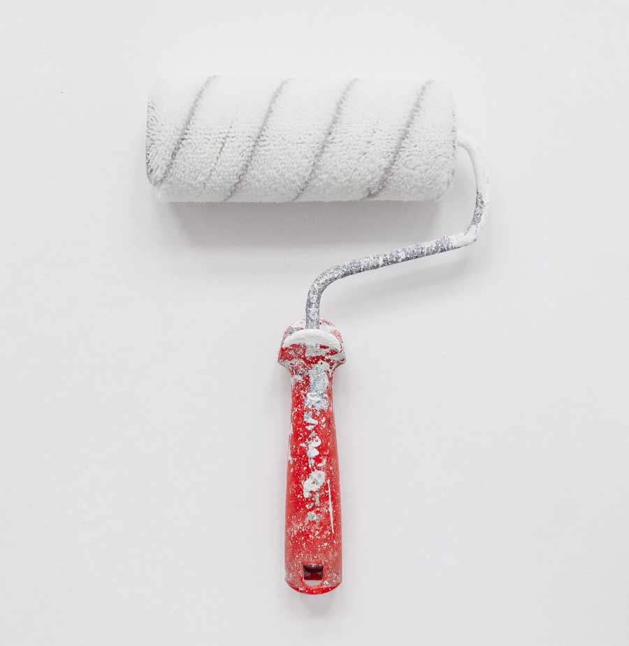 paint roller on white background