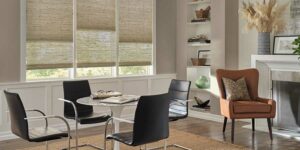 bamboo shades in woven wood design