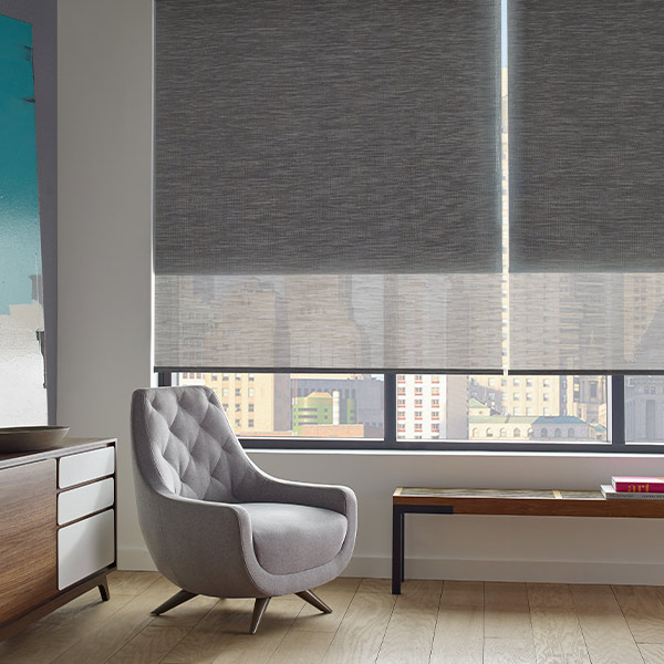 two in one dual roller shades on one headrail