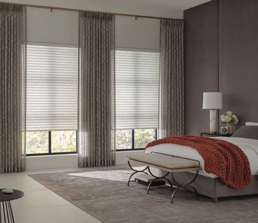 Cellular Roller shades in Reno, NV home in natural tones
