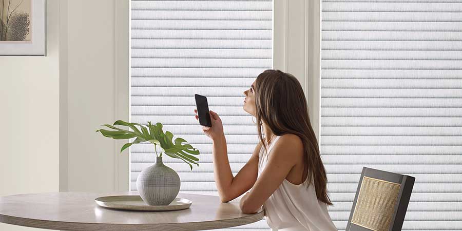 motorized blinds smart shades in modern home with smart home app in Reno, NV