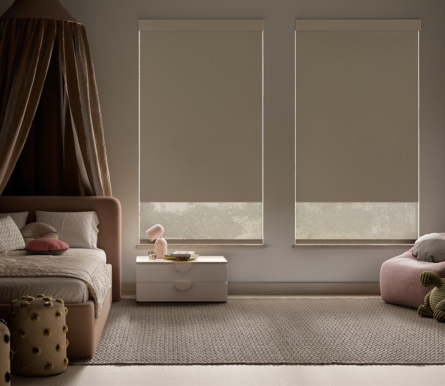 dual screen shades in childrens room